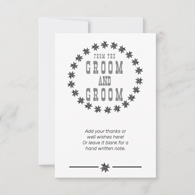 Personalised Thanks from the Groom and Groom Thank You Card (Front)