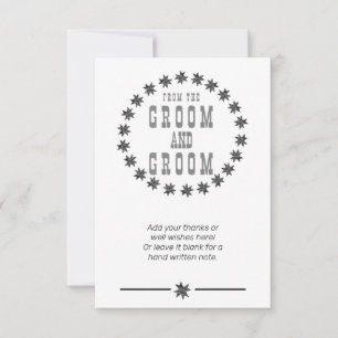 Personalised Thanks from the Groom and Groom Thank You Card