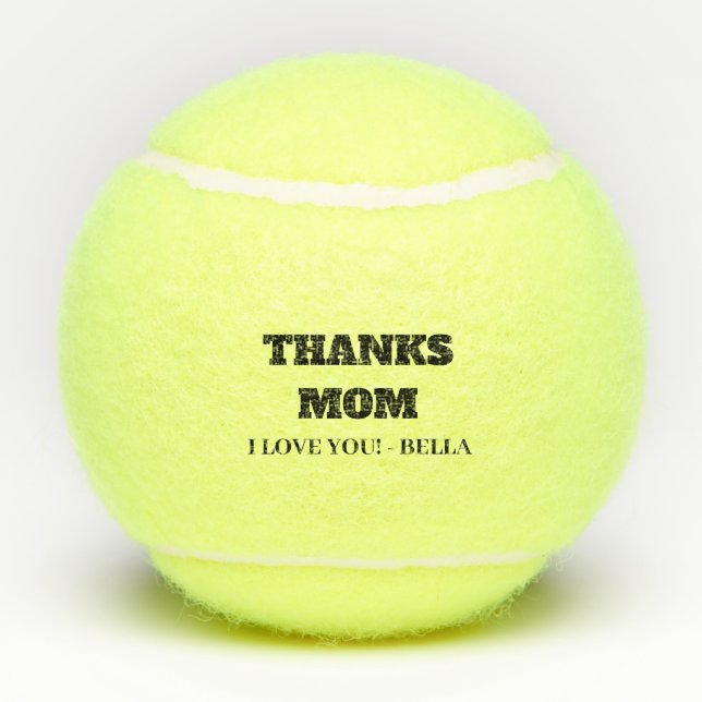 Personalised Thanks Mum Tennis Balls (Back)