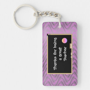Personalised Thanks to Teacher Key Ring