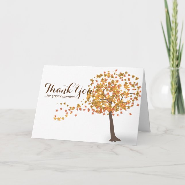 Personalised Thanksgiving Cards - Autumn Leaf Card (Front)