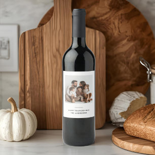 Personalised Thanksgiving Custom Family Photo Wine Label