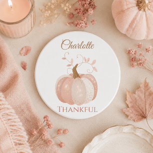Personalised Thanksgiving – Fall Pumpkin Thankful Coaster