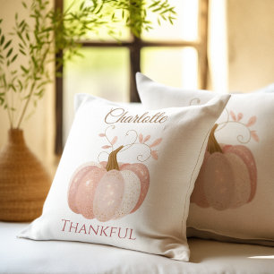 Personalised Thanksgiving – Fall Pumpkin Thankful  Cushion