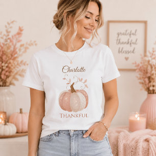 Personalised Thanksgiving – Fall Pumpkin Thankful T-Shirt