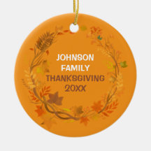 Personalised Thanksgiving Family Autumn Wreath