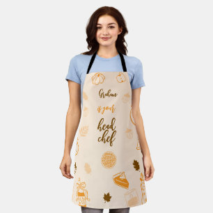 Personalised Thanksgiving Friendsgiving Head Chef Apron