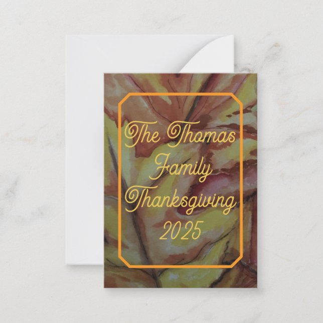 Personalised Thanksgiving Holy Card – “Bless Us”  (Front)