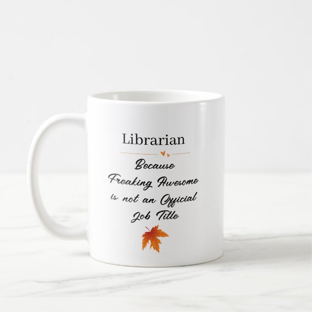 Personalised Thanksgiving Librarian Gift Coffee Mug (Left)