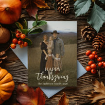Personalised Thanksgiving Photo, Family Name, Year
