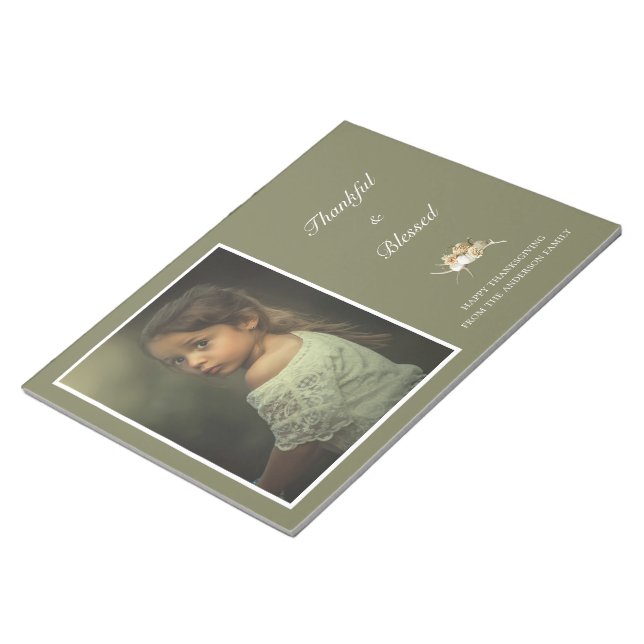 Personalised Thanksgiving Photo Notepad (Angled)