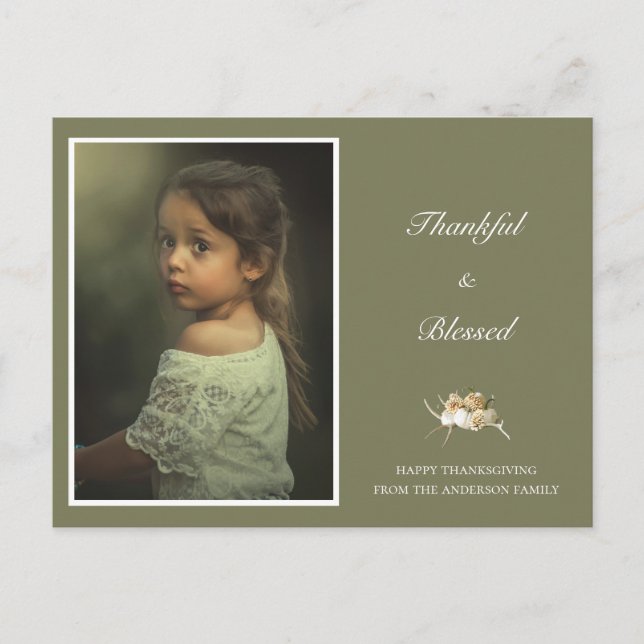 Personalised Thanksgiving Photo Postcard (Front)