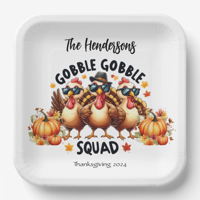 Personalised Thanksgiving Plates 9" (Front)