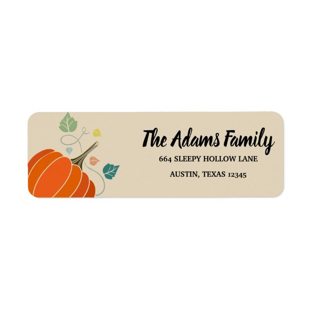 Personalised Thanksgiving Pumpkin Holiday (Front)