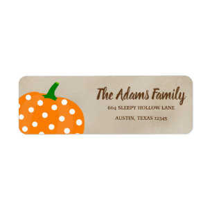 Personalised Thanksgiving Pumpkin Holiday Label