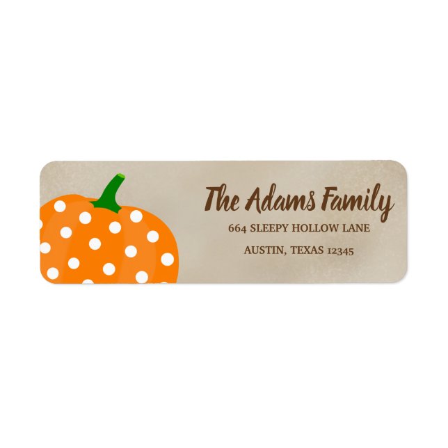 Personalised Thanksgiving Pumpkin Holiday Label (Front)