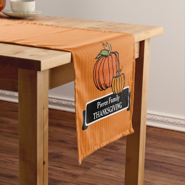 Personalised Thanksgiving PumpkinTable Runner (In Situ)