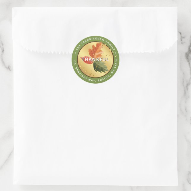 Personalised Thanksgiving Return Address Sticker (Bag)