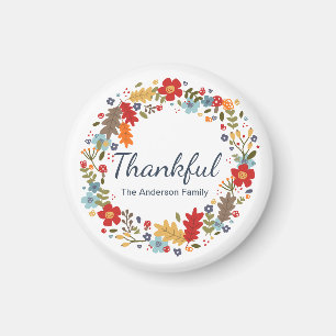 Personalised Thanksgiving Thankful Fall  Magnet