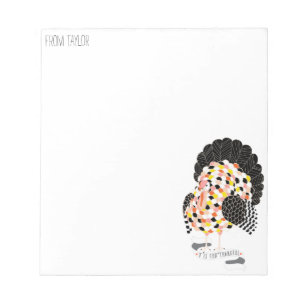 Personalised THANKSGIVING THANKFUL TURKEY Notepad