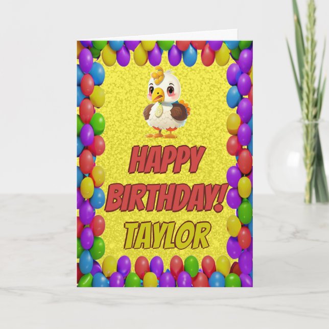 Personalised Thanksgiving Turkey Birthday Card (Front)