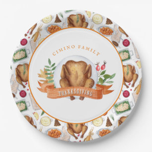 Personalised Thanksgiving Turkey Dinner Paper Pla Paper Plate