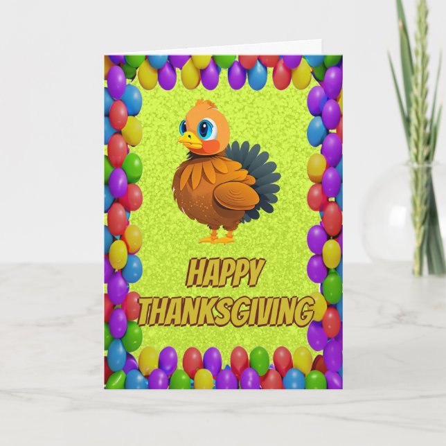 Personalised Thanksgiving Turkey Greeting Card (Front)