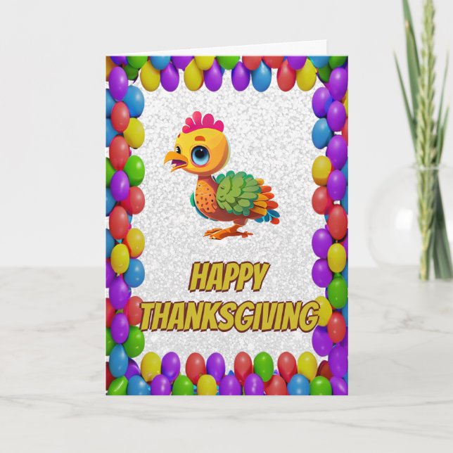 Personalised Thanksgiving Turkey Greeting Card (Front)