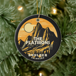 Personalised The Flatirons, Boulder, Colorado Ceramic Tree Decoration