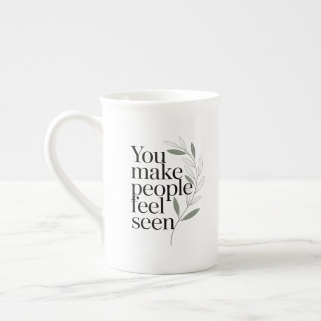 Personalised The Future Is Bright Quote Bone China Mug (Left)