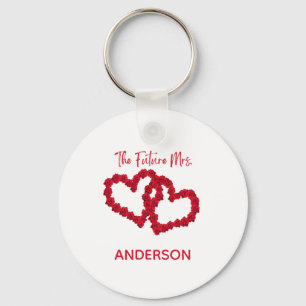 Personalised The Future Mrs. Engagement Gift Roses Key Ring