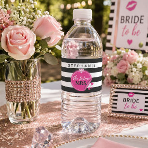 Personalised The Future Mrs. Water Bottle Labels