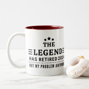 Personalised The Legend has Retired Fun Retirement Two-Tone Coffee Mug