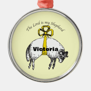 Personalised The LORD is my shepherd Psalm 23 Metal Tree Decoration