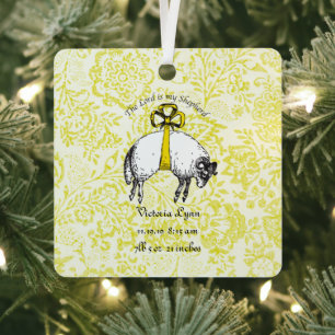 Personalised The LORD is my shepherd Psalm 23 Metal Tree Decoration