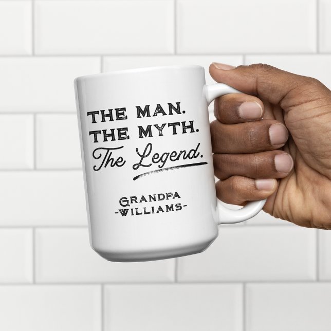 Personalised the Man Myth Legend Gift for Him Two-Tone Coffee Mug (Creator Uploaded)
