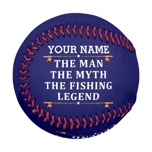 Personalised The Man The Myth The Fishing Legend Baseball (Front Left)