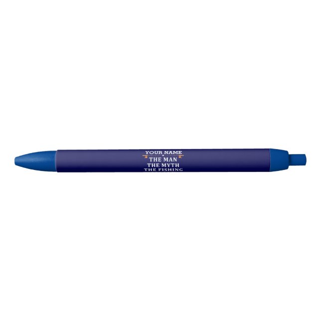 Personalised The Man The Myth The Fishing Legend Black Ink Pen (Front)
