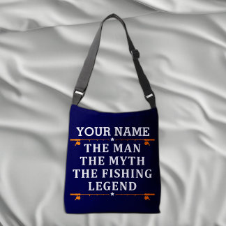 Personalised The Man The Myth The Fishing Legend Crossbody Bag
