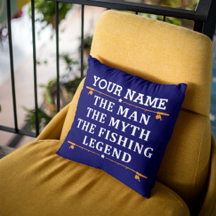 Personalised The Man The Myth The Fishing Legend Cushion
