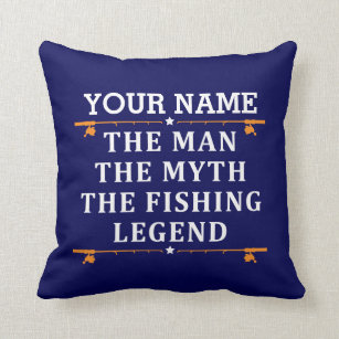 Personalised The Man The Myth The Fishing Legend Cushion