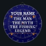 Personalised The Man The Myth The Fishing Legend Dartboard<br><div class="desc">The personalised fishing design could be use for yourself or it could be a great gift for a fishing lover person. You can add your name or someone else name on the personalised fishing design.</div>