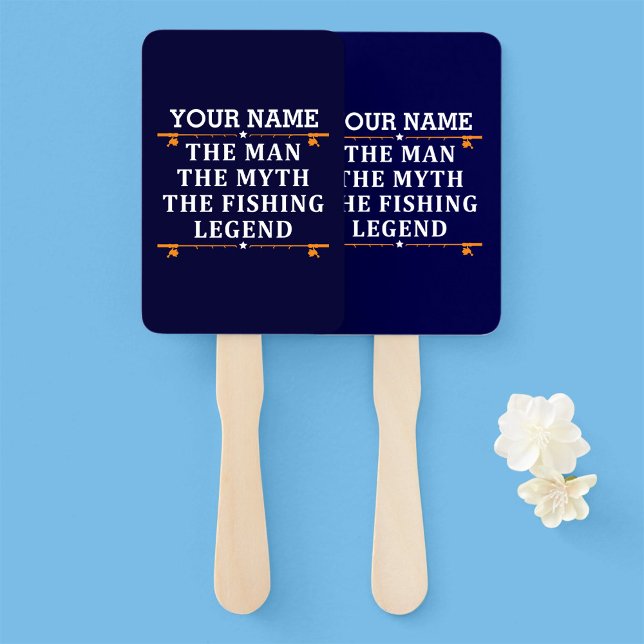Personalised The Man The Myth The Fishing Legend Hand Fan (Creator Uploaded)