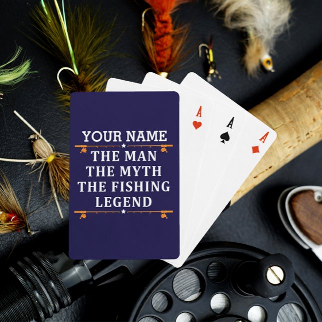 Personalised The Man The Myth The Fishing Legend Playing Cards (Creator Uploaded)