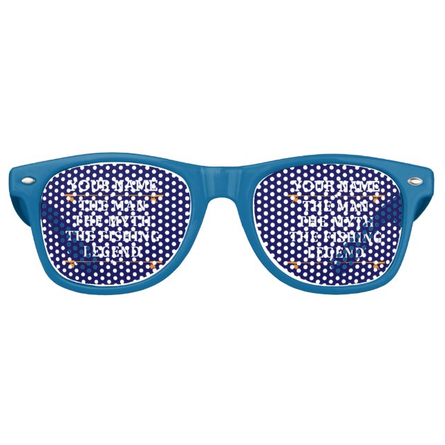 Personalised The Man The Myth The Fishing Legend Retro Sunglasses (Front)