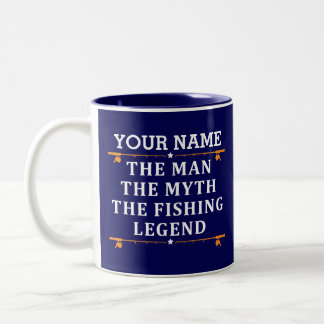 Personalised The Man The Myth The Fishing Legend Two-Tone Coffee Mug