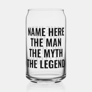 Personalised The Man The Myth The Legend Can Glass