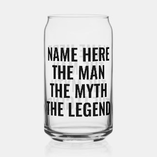 Personalised The Man The Myth The Legend Can Glass