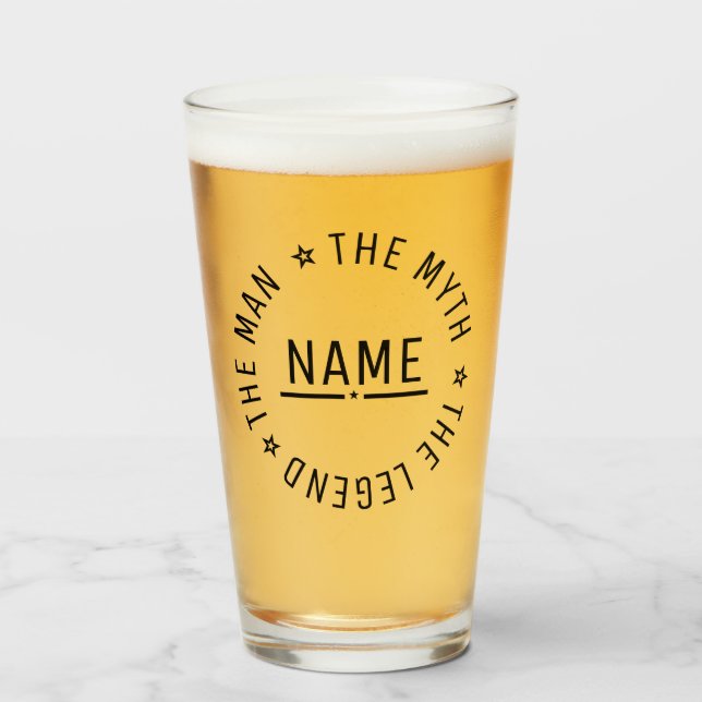 Personalised The Man The Myth The Legend  Glass (Front Filled)