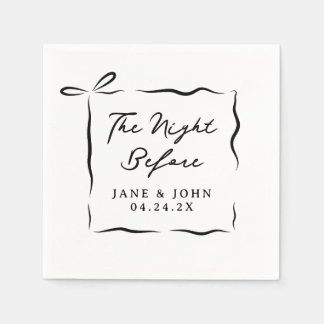Personalised The Night Before Bow Cocktail Napkins